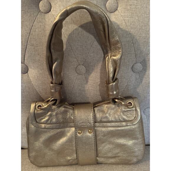 Coach Platinum Rose Gold Glam Snap Closure Shoulder Bag - “Karie” - Picture 3 of 9